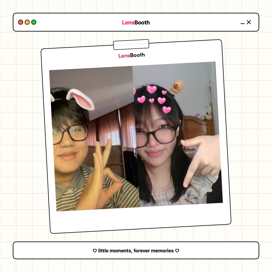 A playful photo booth picture of us