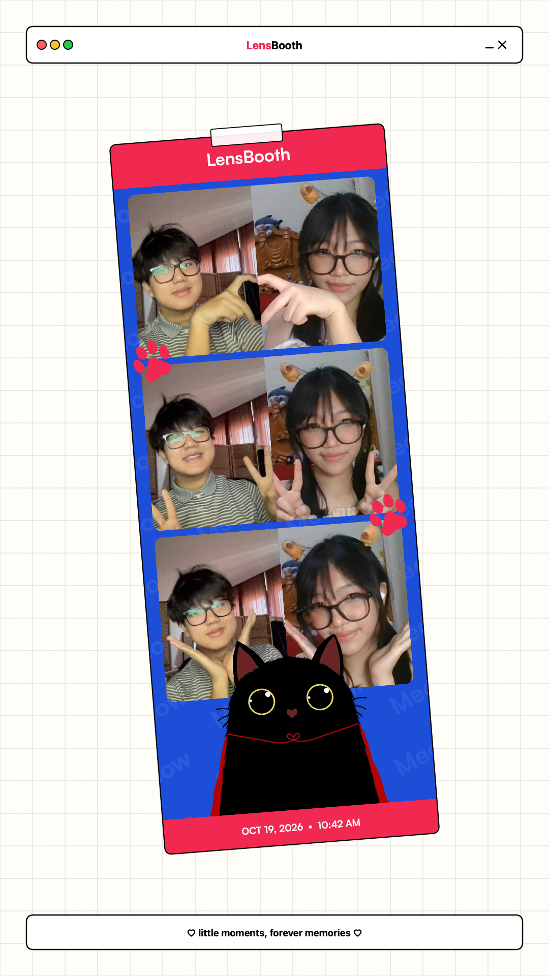 A strip of photo booth memories together